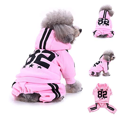 Letdown Pet Clothes,Puppy Hoodie Sweater Dog Coat Warm Sweatshirt 82 Printed Sweater Dog Outfits (S, Pink) - Thumbnail 5