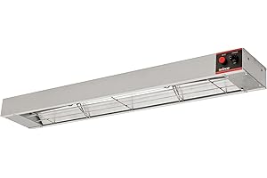 Winco ESH-36, 36-Inch Electric Strip Heater, 850W, 7A, Commercial Grade Infrared Food Warmer, Pass-Through Stations Heating, ETL,Silver