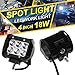 DaSen For 4x 18W High Power Spot LED Work Light Pod W/A Pillar Roll Bar Mounting Bracket & Wiring harness Fit 2014-2019 Polaris RZR XP 1000 900 Modelsthumb 3