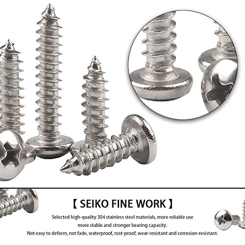 DAZISEN M1.2 Selbstschneidender Schraubensatz, Rundkopf-Holzschrauben Aus Edelstahl 304,100Pcs*(M1.2 * 5Mm) – Bild 7