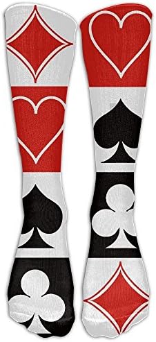 FUNINDIY Grid Poker Playing Cards Women Men High Socks