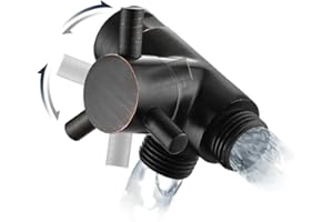 PDPBath Brass 3 Way Shower Arm Diverter Valve for Handheld Shower Head and Fixed Shower Head, G1/2 Universal Connection - Oil Rubbed Bronze