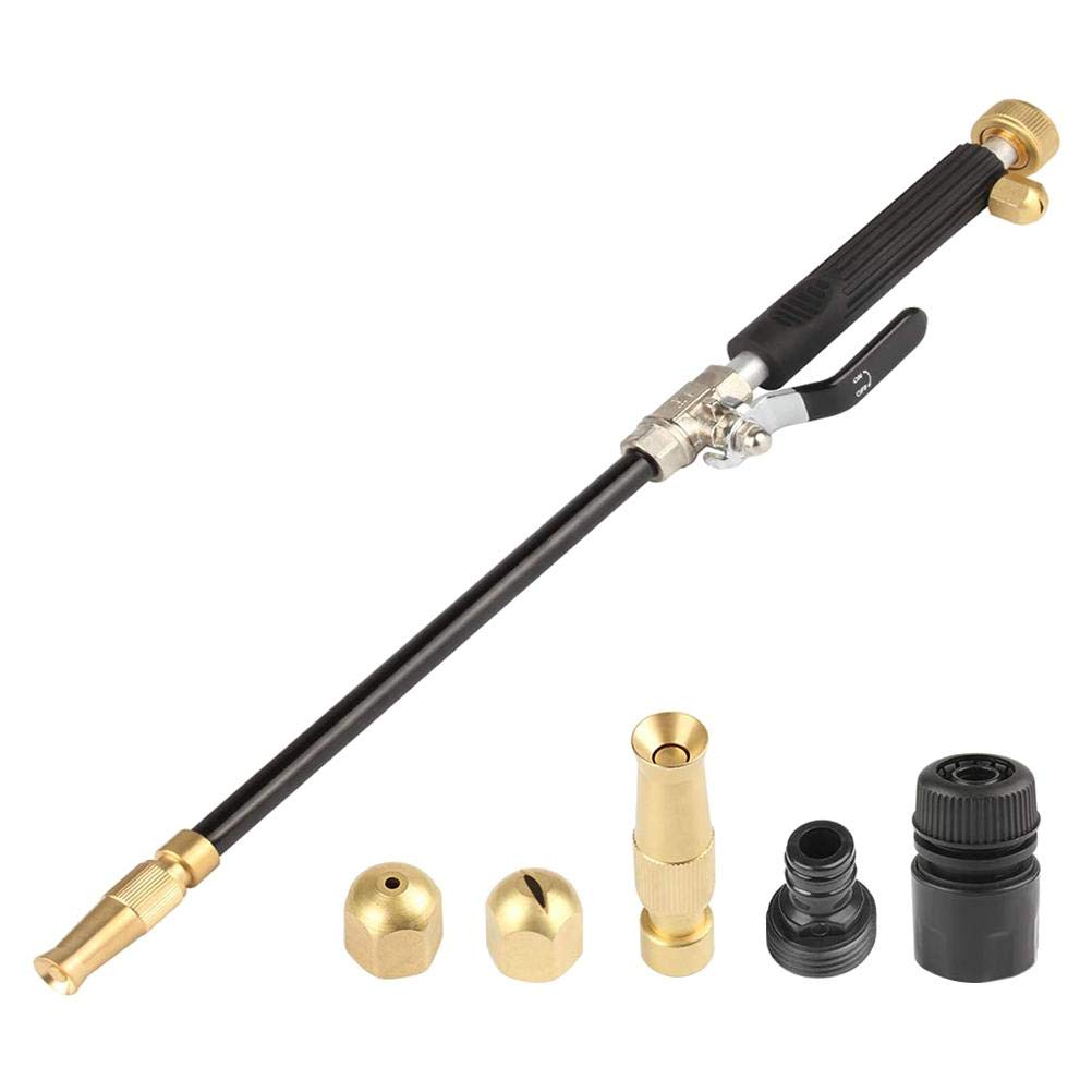 Merkts High Pressure Water Gun, Multifunctional Portable High Pressure Water Gun with Nozzle Powerful High Pressure Washer Hose Attachment for Car Washing/Garden/Sidewalk Cleaning Black