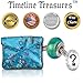 Timeline Treasures Golden Teal Charm for European Charm Bracelets Lampwork Glass Stainless Steel