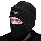 Tactical Beanie - Balaclava Fleece Hood - Windproof Ski Mask - Cold Weather Face Mask Winter Hat - Running Ear Warmer - Motorcycle Helmet Liner Cycling Skull Cap Thermal Scarf Mask for Men Women Kids