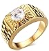 Adisaer Stainless Steel Rings for Men Gold and Diamond Promise Band Ring Cz Size 11
