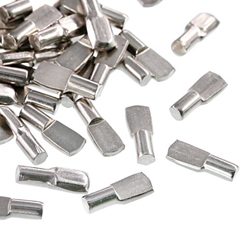 150Pcs 5mm Shelf Support Shelf Pins Kit, Nickel Plated Spoon Shape