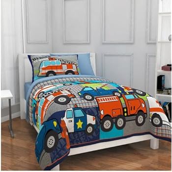 Amazon.com: Dream Factory Trucks Tractors Cars Boys 5 ...