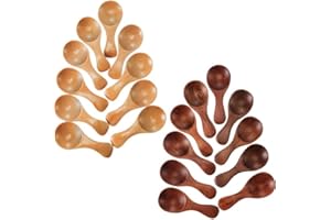 20 Pieces Small Wooden Spoons Mini Condiments Sugar Seasoning Salt Honey Teaspoon Coffee Tea Jam Mustard Ice Cream Wood Spoon