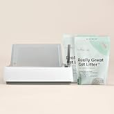 Tuft &amp; Paw High Sided Cove Litter Box with 2X 9.5lb Low Tracking Tofu Cat Litter, Flushable Tofu Kitty Litter.