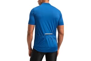 Bikewa Men's Cycling Jersey Moisture Wicking Short Sleeve UPF Half Zip Bike Road Riding Biking Shirts for Men Zipper Pockets