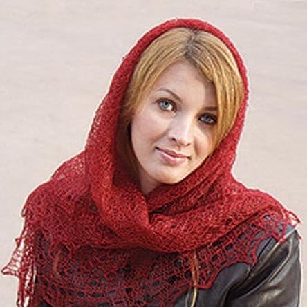 Wild Cherry Orenburg Scarf. Goat Dawn Shawl. 50 X 50''