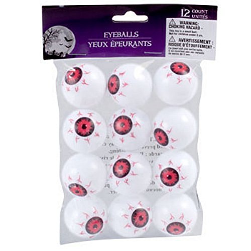 Plastic Halloween Eyeballs - 12 Count