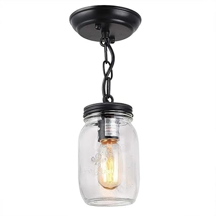 Amazon Com Mutang 3 Lights Vintage Style Mason Jar Glass Shade