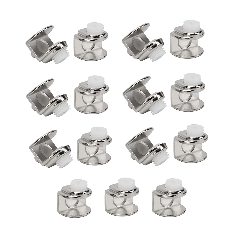 15 Pcs Glass Shelf Brackets Pegs Supports Glass Clamp Clip Holder with Dowel Pin for 5-9mm Thick