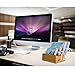 Bamboo Charging Station, Upow 4-Port USB Multi-device Cords organizer and Smart IC Tech Fast Charge for iPhones, iPad, Smasung Galaxy, Nexus and More Phones and Tablets (Bamboo)