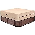 UCEDER Waterproof Hot Tub Cover -Outdoor Spa Cover Cap(Actual Size 97''x97 x20'' Fit 95''x95 x 20'') 600D Heavy Duty Polyester Hot Tub Cover Protector(Brown)
