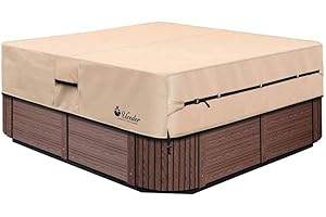UCEDER Waterproof Hot Tub Cover Outdoor Spa Cover (86''x86 x 20'') 600D Heavy Duty Polyester Hot Tub Cover Protector(Brown)