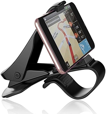 Car Phone Holder, ILIVABLE Vehicle Adjustable Clip, No Blocking for Sight, Dashboard Cell Phone Mount for iPhone X 8/7/6 Plus/ Samsung Galaxy S8 S7 S6 (Black)