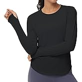 THE GYM PEOPLE Women's Long Sleeve Workout Shirts Athletic Crewneck Hiking Tops with Thumb Hole