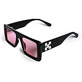 Vambechda square black frame retro style sunglasses, gradient lenses, UV400 protection, men's and women's sunglasses