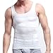 Mens Slimming Vest Weights Body Shaper Muscle Compression Undershirt Breathable Waist Trainer Shapewear Elastic Tank Top Slim Tummy Underwear Shirts for Men White Size M