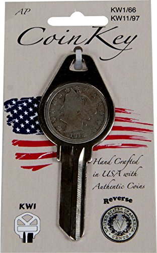 image for Nickel CoinKey - Blank House Key Design [Kwikset KW1 Schlage SC1] (KW1