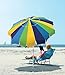 Rio Beach 7' Beach Umbrella with Integrated Sand Anchor, Multi Stripe