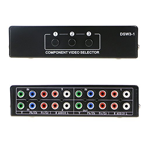 3 in 1 Out Component AV Video Switch Box, Composite 3 RCA AV Splitter