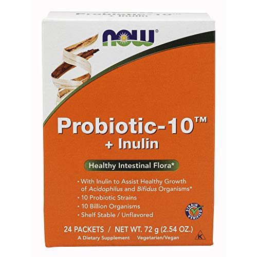 NOW Supplements, Probiotic-10, 10 Billion, with 10 Probiotic Strains and 10 Billion Organisms, Strain Verified, 24 Packets NOW Supplements, Probiotic-10, 10 Billion, with 10 Probiotic Strains and 10 Billion Organisms, Strain Verified, 24 Packets