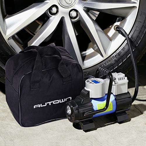 AUTOWN Portable Air Compressor Pump 150 PSI, 12V Digital Car Tire Inflator Gauge with 4 Display Units, Auto Shut-Off for Overheat Protection