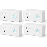 BN-LINK WiFi Heavy Duty Smart Plug Outlet, Work with Smart Life, 2.4G Only | 4 Pack, No Hub Required with Timer Function, White, Compatible with Alexa and Google Assistant,ETL Listed