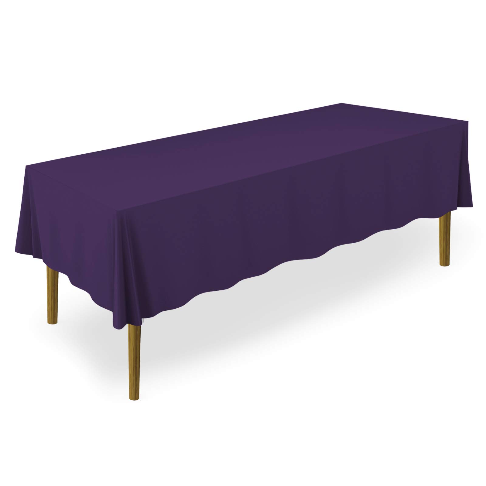Lann's Linens - 60" x 126" Premium Tablecloth for Wedding / Banquet / Restaurant - Rectangular Polyester Fabric Table Cloth - Purple