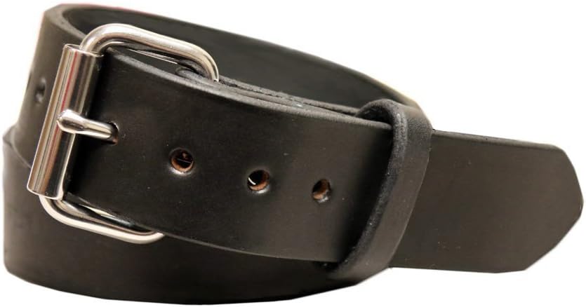 Exos Gun Belt, English Bridle Leather, 14 Ounce - Stainless Steel Hardware - Handmade in The USA