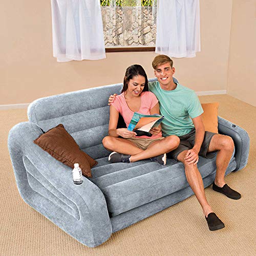 Intex 68566VM Inflatable 2 in 1 Pull Out Sofa Couch and Air Mattress