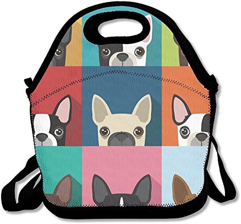 Boston Terrier Bulldog Lunch Tote Bag Bags Awesome Lunch Handbag Lunchbox Box For School Work Outdoor