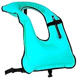 Faxpot Men/ Women Adult Inflatable Life Jacket Snorkel Vest For Swimming Safety