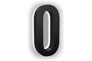 LN LUMANUMBERS - 5 Inch House Numbers, ABS-Polymer, Premium Quality, Backlit LED Illuminated Home Address Number, Lighted House Numbers, Modern Address Numbers (0, Black)