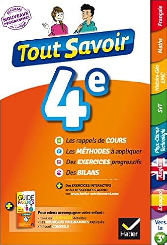 Tout Savoir Tout Savoir 4e Nouveau Programme French - 