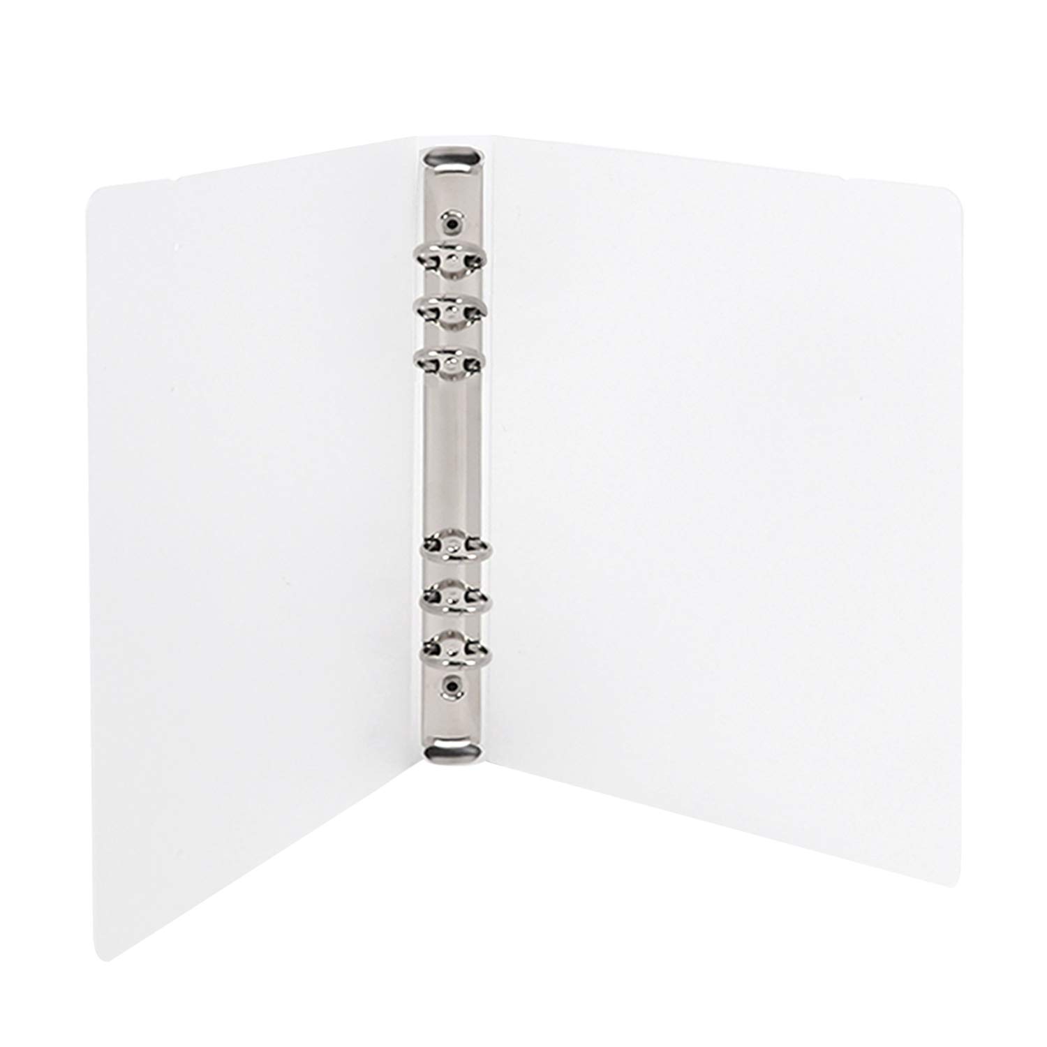 A5 6-Ring Loose Leaf Binder w/Elastic Closure Transparent Matte View Binder Refillable Notebook (No Pages Included) — image 1