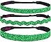Hipsy Women's Irish Green Headband St Patricks Day Accessories Clover Headband Gift Packs (St Patty's Day Green Glitter 3pk)