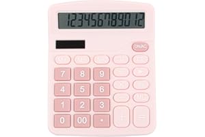 Office Supplies Calculator Dual Power Supply 12-Digit Large Display Computer for Accounting,Pink