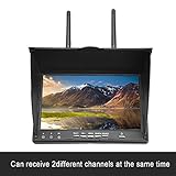 fosa FPV Monitor 5.8GHz 40Channels 7Inch LCD Monitor/Display Screen Receiver Monitor for FPV Drone Quadcopter with Wireless Receiver 140/120 Degree