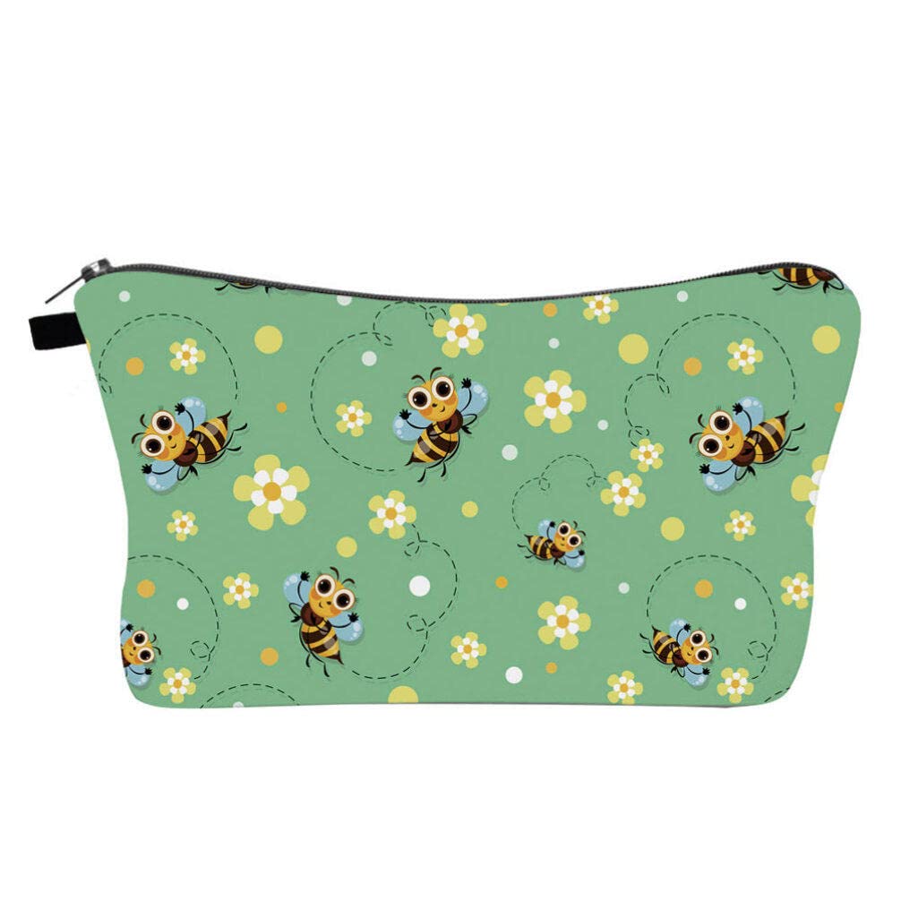 Lurrose Travel Makeup Bag Waterproof Bee Printing Cosmetic Bag Novelty Cosmetic Pouch Toiletry Bag Portable Cosmetic Makeup Pouch Bags for Home Office Travel