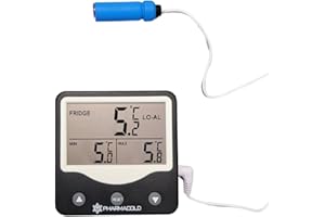 Assembled, Calibrated and Certified in Canada Pharmacold S-90 Traceable Vaccine Min Max Refrigerator/Freezer Thermometer, -50