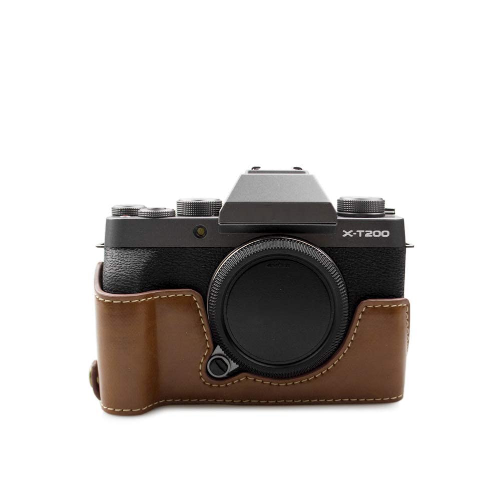 MUZIRI KINOKOO Fuji X-T200 Case, Protective Case Compatible for Fuji X-T200/XT200 SLR Camera - PU Leather Camera Case with Grip Design - Brown — image 1