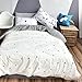 BuLuTu Forest Bear Kids Queen Duvet Cover Cotton 3 Pieces Duvet Cover Set Black and White Toddler Bedding Triangle Full Bedding with Zipper Closure for Teen Boys Girls,No Comforter