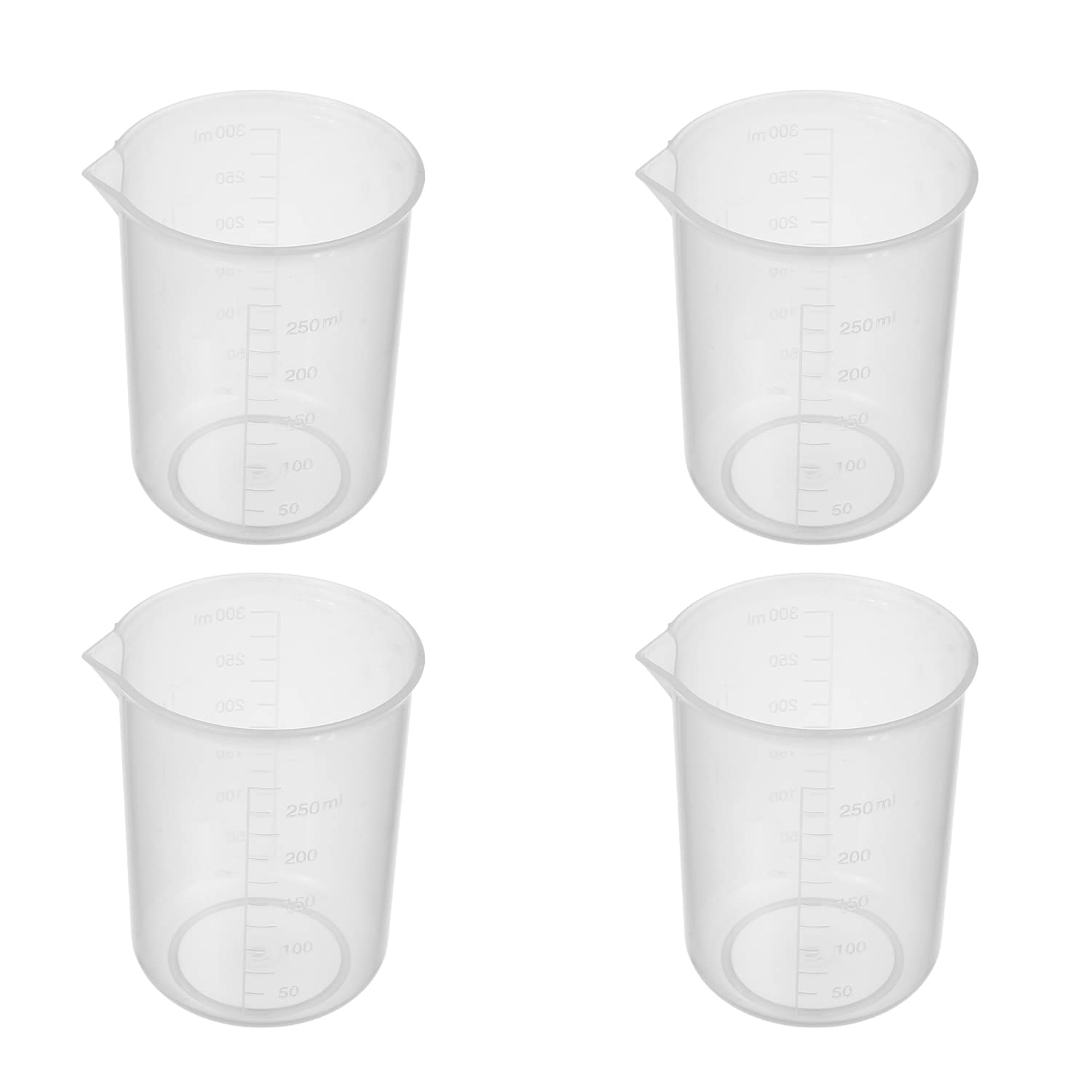 Othmro 300ml Plastic Measuring Cup, Graduated Beaker Measuring Jug with Handle Liquid Container for Baking Cooking Kitchen Lab Measure Tool 5pcs