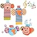 Daisy Cute Animal Wrist and Foot Rattles Finder Socks Set for Infant Baby Velcro Design Developmental Toys Set Elephant and Monkey - Wonderful Baby Gift