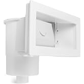Blue Wave Widemouth Skimmer and Return for Above Ground Pools, Wall-Mount | 12-in wide opening, dual skim and return in one wall fitting, weather-resistant ABS, deep housing basket for debris, white